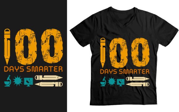 100 Days Smarter Funny T-shirt Design for Web and Print