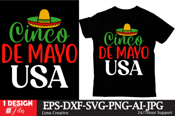 Cinco De Mayo USA Graphics for T-Shirt Designs