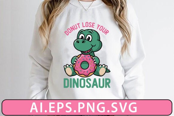 Donut Lose Your Dinosaur Funny T-Shirt Design for Branding