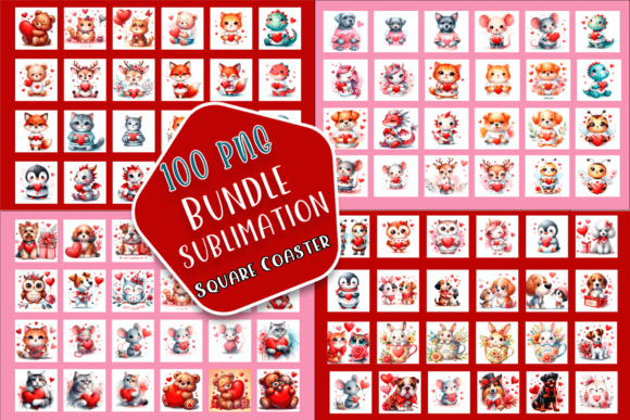 Funny Animals Valentine Coaster Graphics