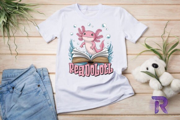 Readolotl Reading Axolotl Funny PNG Graphics for T-Shirt Designs