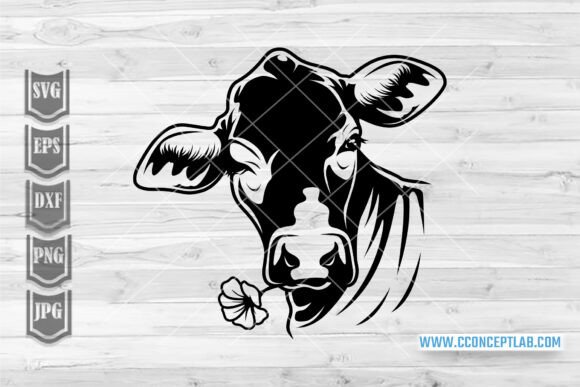 Winking Funny Cow Svg for Graphics and Illustrations